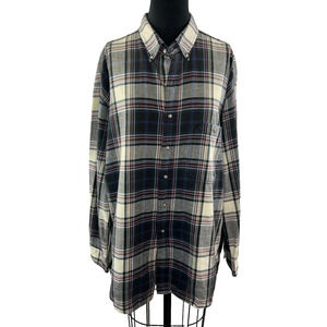 GANT Salty Dog Cambridge Plaid 1X Big Flannel Shirt Button Down Long Sleeve